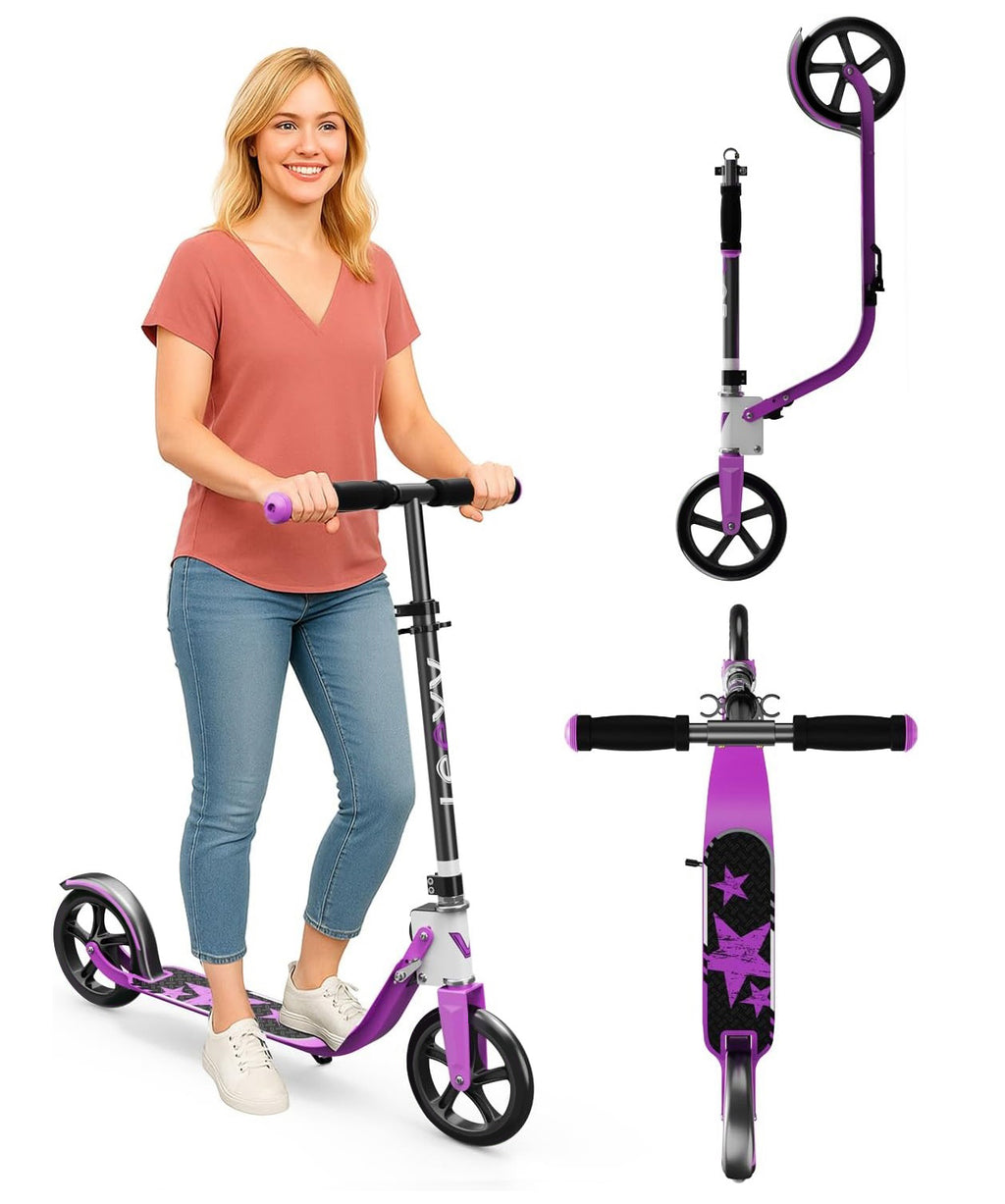 LEEYV Trottinette RV205, trottinette pour enfants de 6 à 12 ans et pour adultes, charge maximale 100 kg, hauteur réglable, légère, à 2 roues