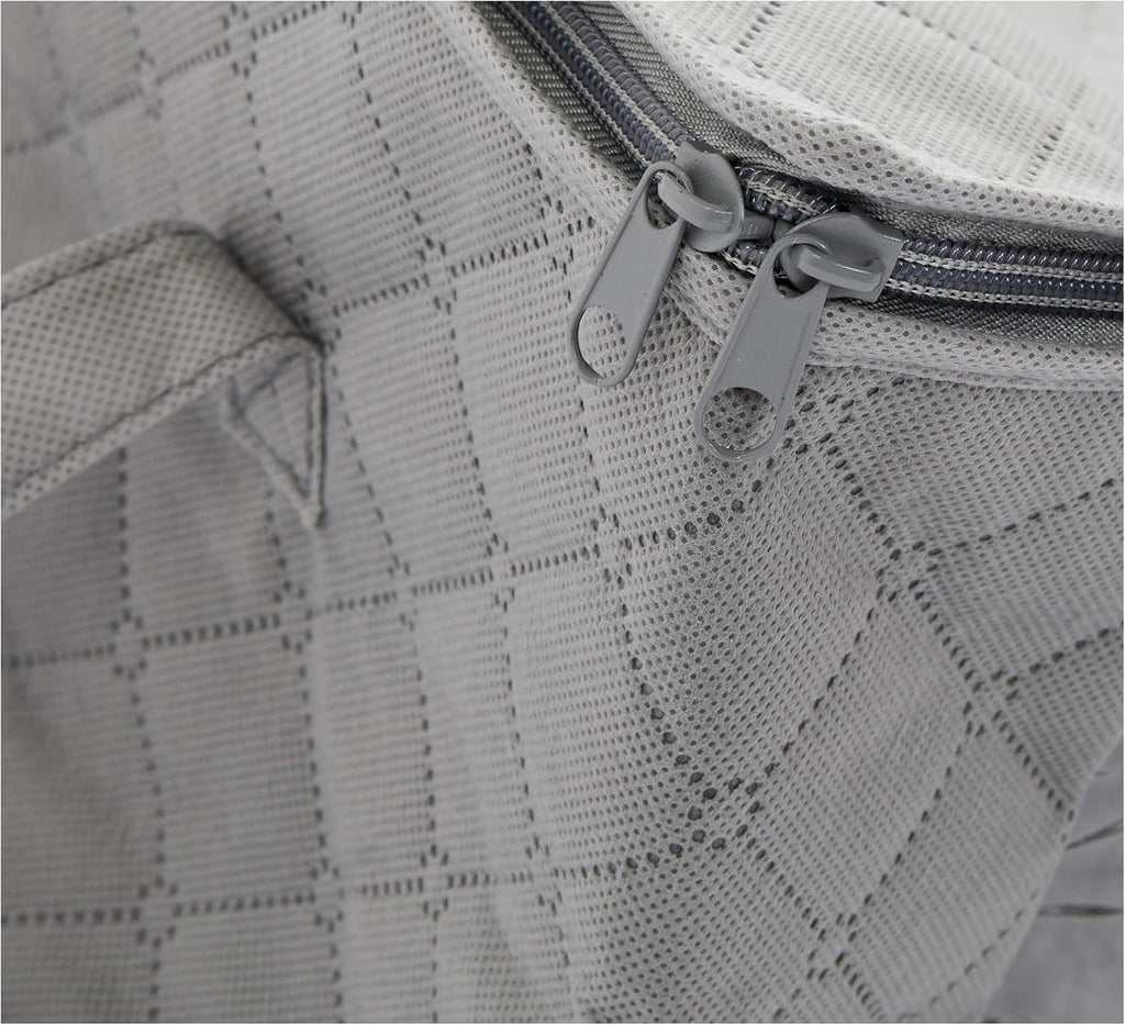 ANQI grand sac de rangement pliable à fermeture éclair + cube de rangement, avec fenêtre d'observation transparente et poignées, lot de 3, gris, promotion du Nouvel An chinois, excellent choix de cadeau