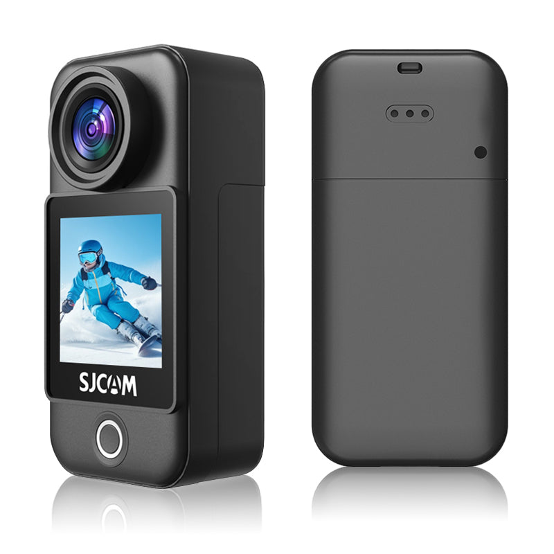 SJCAM C300 Caméra d'action de poche 4K avec stabilisation EIS à 6 axes Écran tactile 1,3 pouces Enregistrement 120 min Ultra compacte 6,8 × 3,2 × 2,6 cm Étanche 30 m avec boîtier Photo