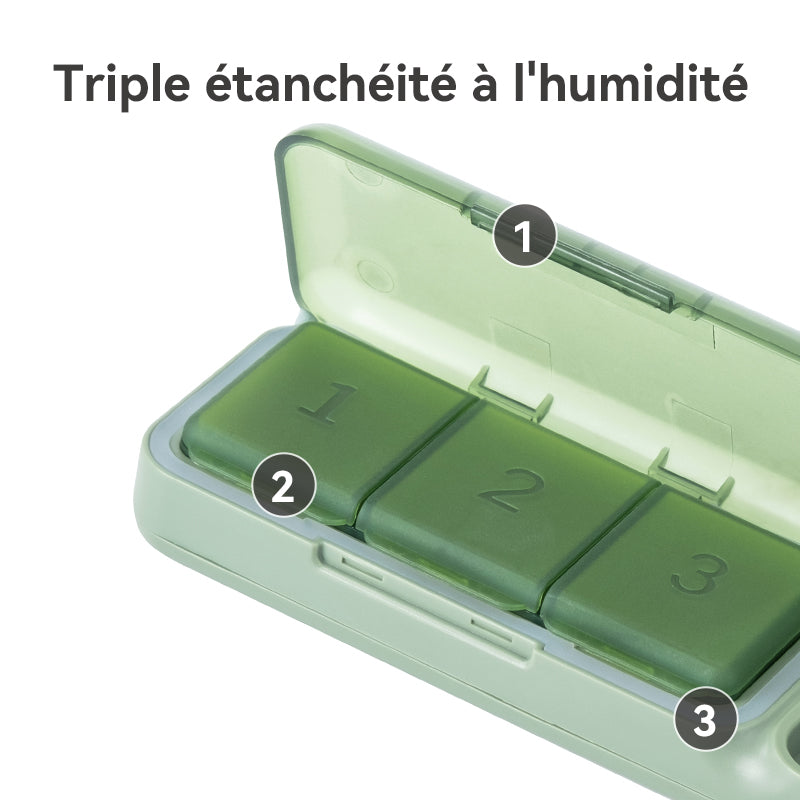 JORDAN&JUDY Petit Pilulier Portable avec Coupe-Comprimés et Boîte de Rangement Quotidienne 1 pc Vert
