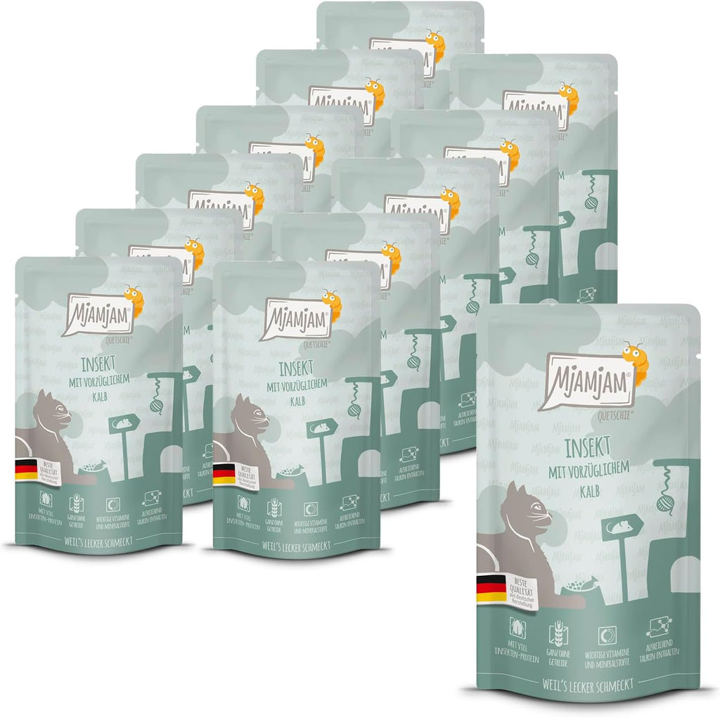[Peut être servi frais pour l'été] MjAMJAM Nourriture humide premium pour chat au veau - 12 x 125 g