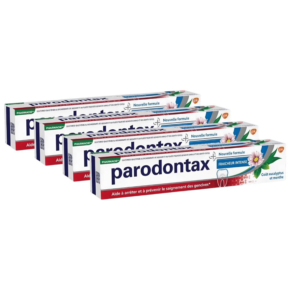 parodontax Dentifrice Fraîcheur Intense 75 ml - Lot de 4 (4 x 75 ml = 4 tubes)