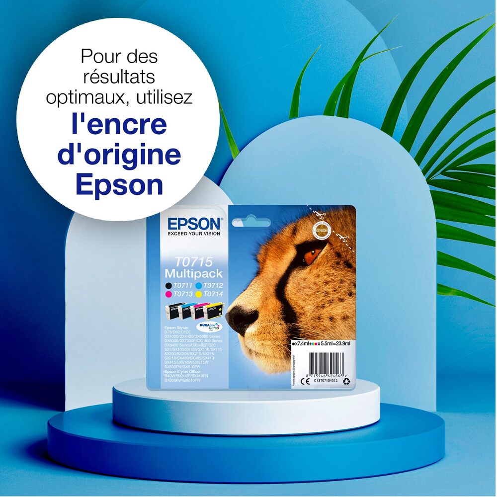 Epson C13T90724N Cartouche d'encre cyan authentique XXL ultra haute capacité Lot de 1