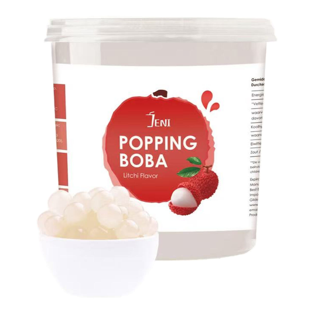 JENI Perles Popping Boba Saveur Litchi 3,4 kg (Conditionnement Professionnel) Perles Popping Boba Saveur Litchi 3,4 kg (Conditionnement Professionnel)