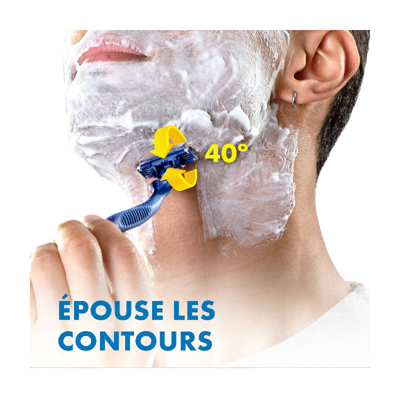 Gillette Sensor3 - Rasoirs jetables - Lot de 3 rasoirs