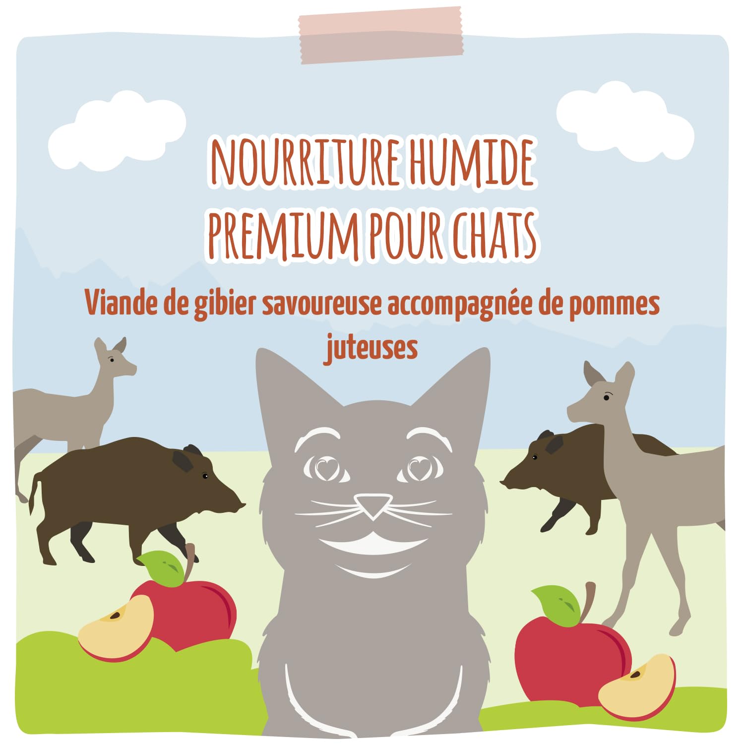 MjAMjAM [Peut être servi frais pour l’été] Aliment humide pour chat en gourde Gibier 300 g x 6