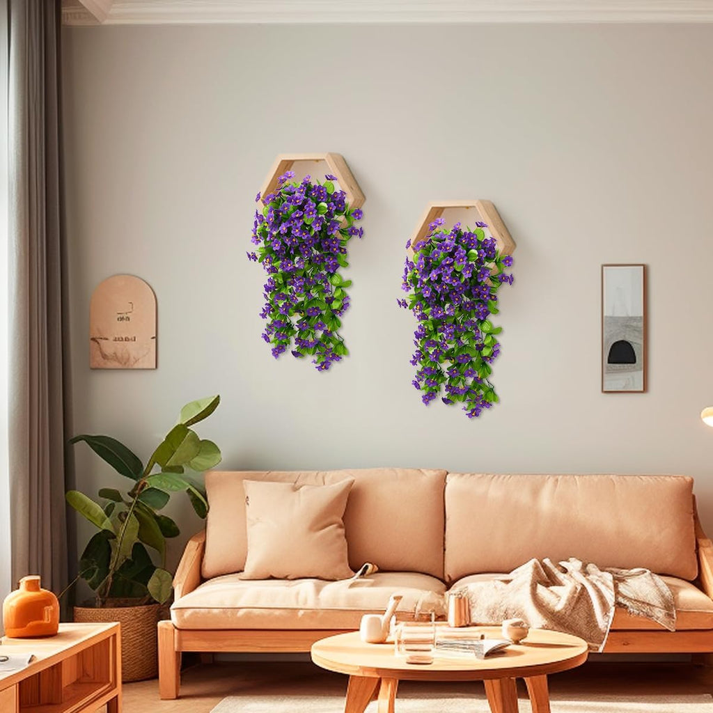 Yuejia 2 pièces plantes à fleurs suspendues artificielles 30,7 po / 78 cm, Décoration extérieure printemps été