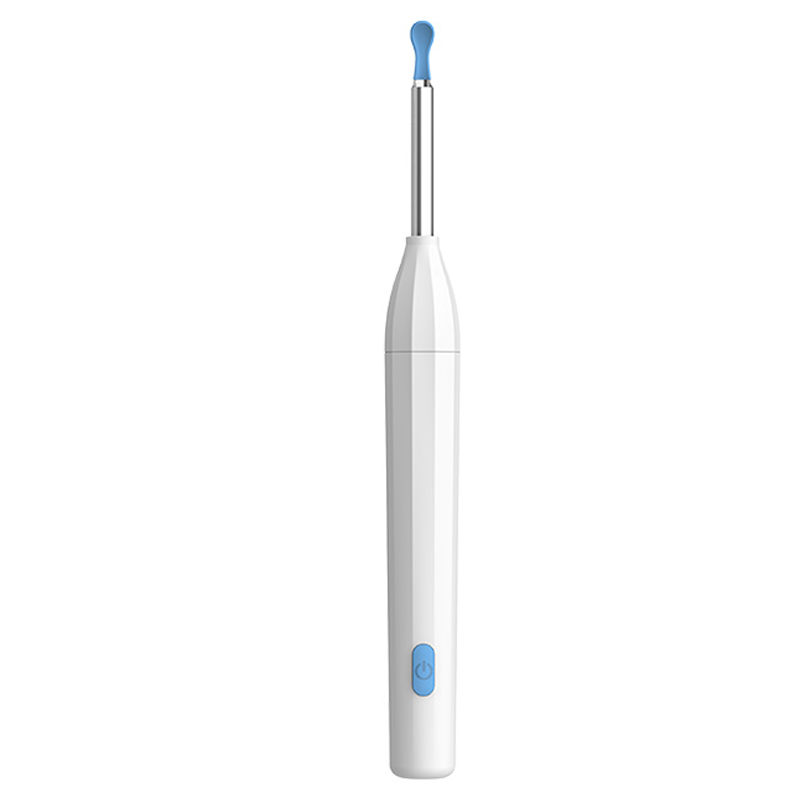 Sunluxy P2 Otoscope avec caméra HD 5 MP, 6 LED, embout en silicone souple, étanche IPX5, recharge USB-C, compatible iOS et Android - Blanc