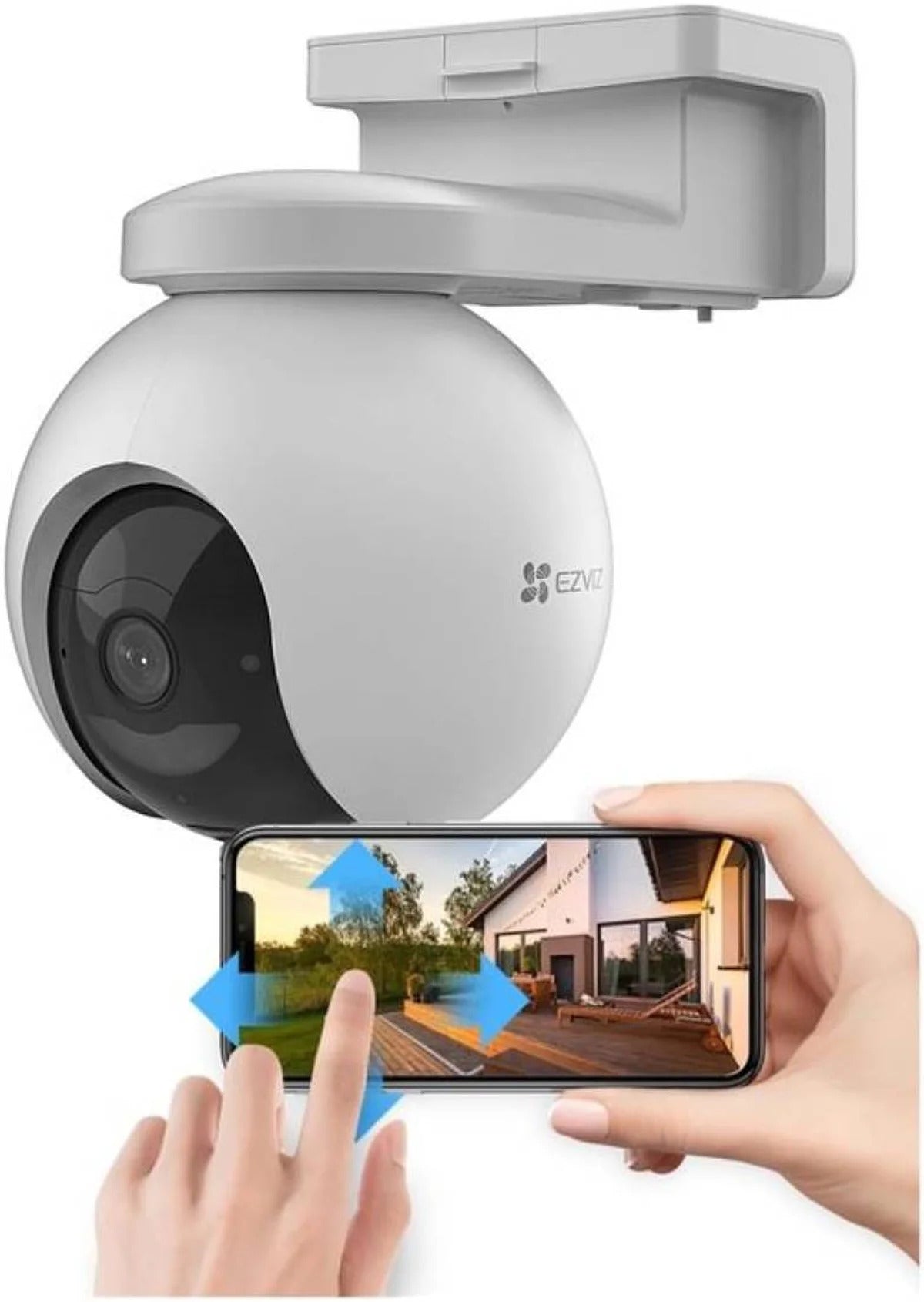 EZVIZ EB8 Caméra extérieure motorisée 2K 4G avec suivi automatique, détection de personnes, vision nocturne en couleur, audio bidirectionnel, blanc