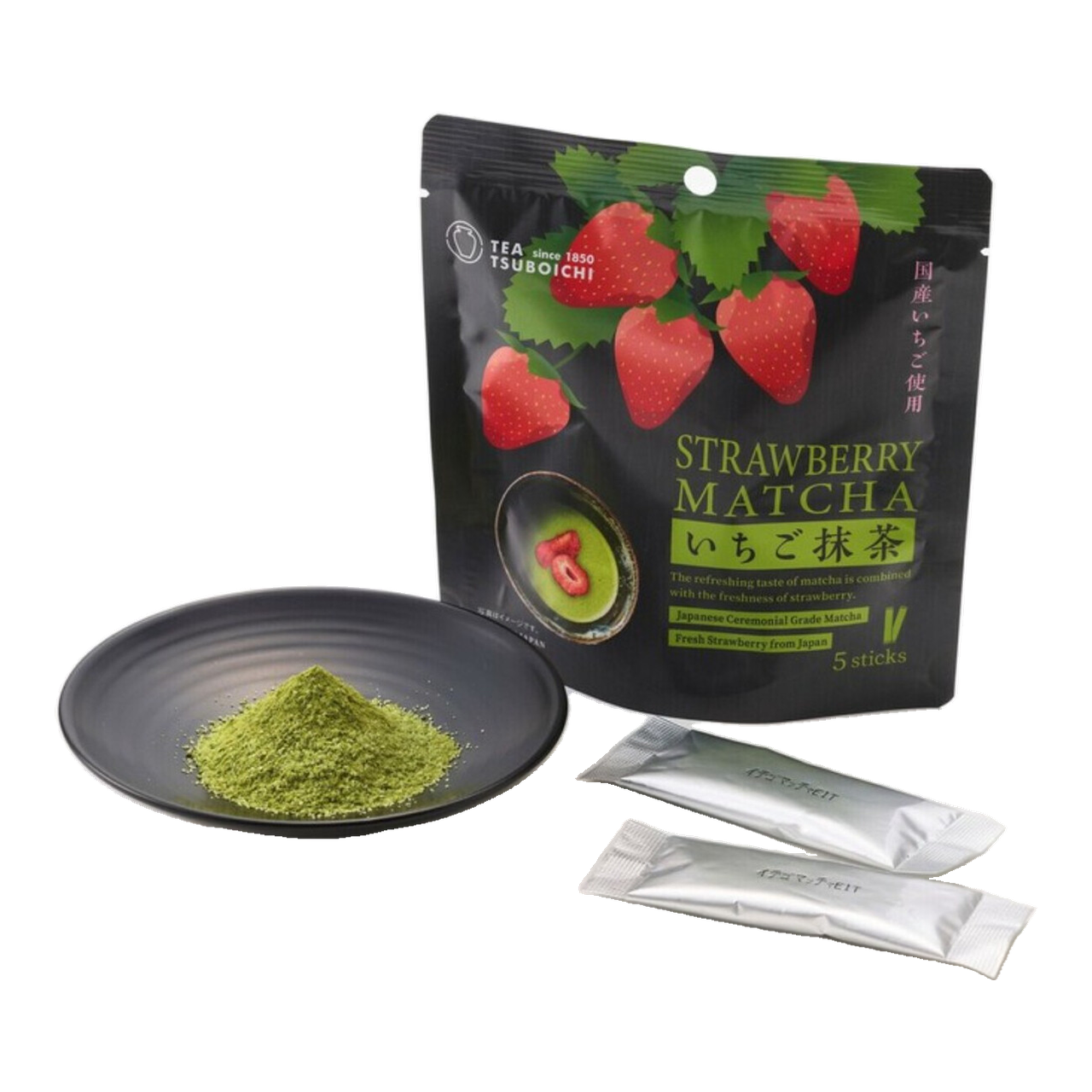Tsuboichi Lot de 5 sachets de matcha à la fraise - 50 g