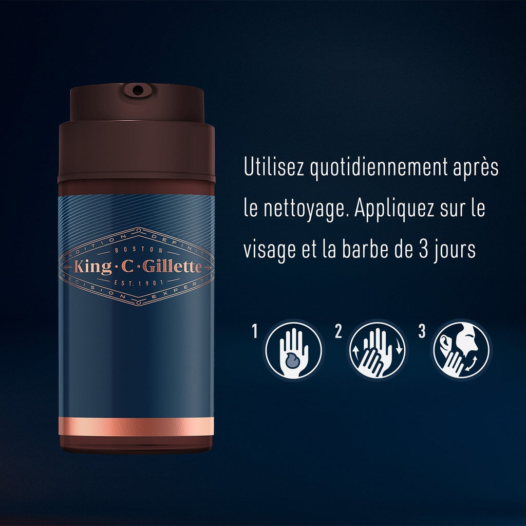 KING C GILLETTE Soin hydratant pour le visage et la barbe des hommes - 100 ml