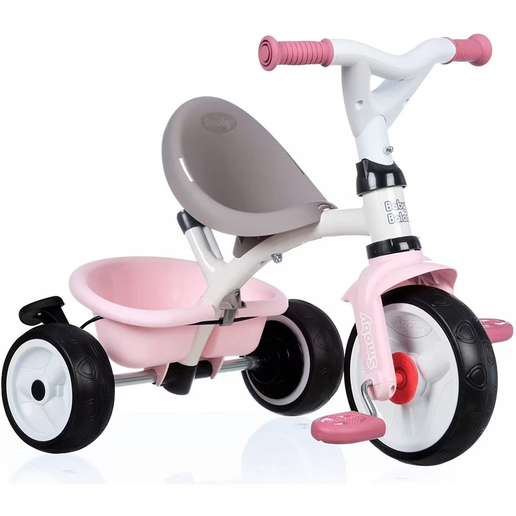 Smoby - Tricycle Baby Balade Plus Rose - Vélo Evolutif Enfant Dès 10 Mois - Roues Silencieuses - Frein de Parking - Fabrication Espagnole