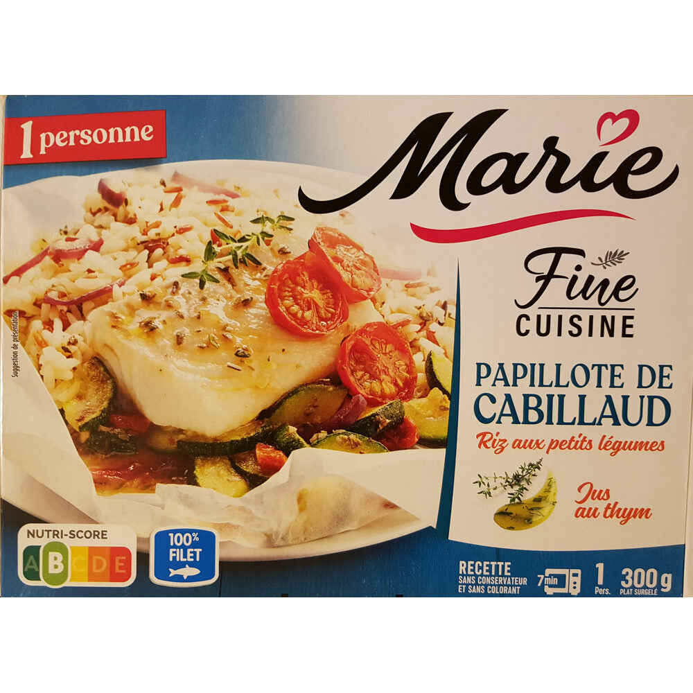 Marie Papillote de cabillaud Riz aux petits légumes 300 g