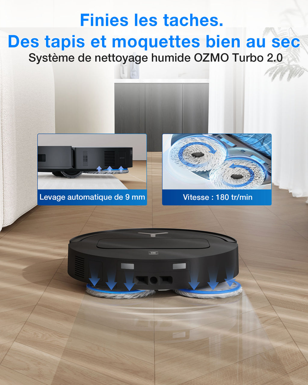 DEEBOT T50 OMNI robot aspirateur et laveur (Noir) avec station OMNI tout-en-un incluant le dosage du nettoyant, OZMO Turbo 2.0, jusqu'à 25 000 Pa de puissance d'aspiration