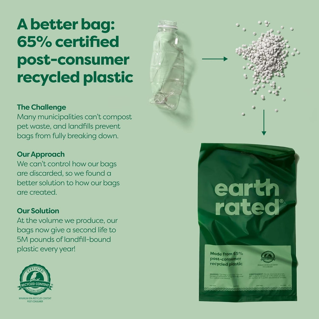 Earth Rated Sacs à déjections canines à l'odeur de lavande - 300 pièces