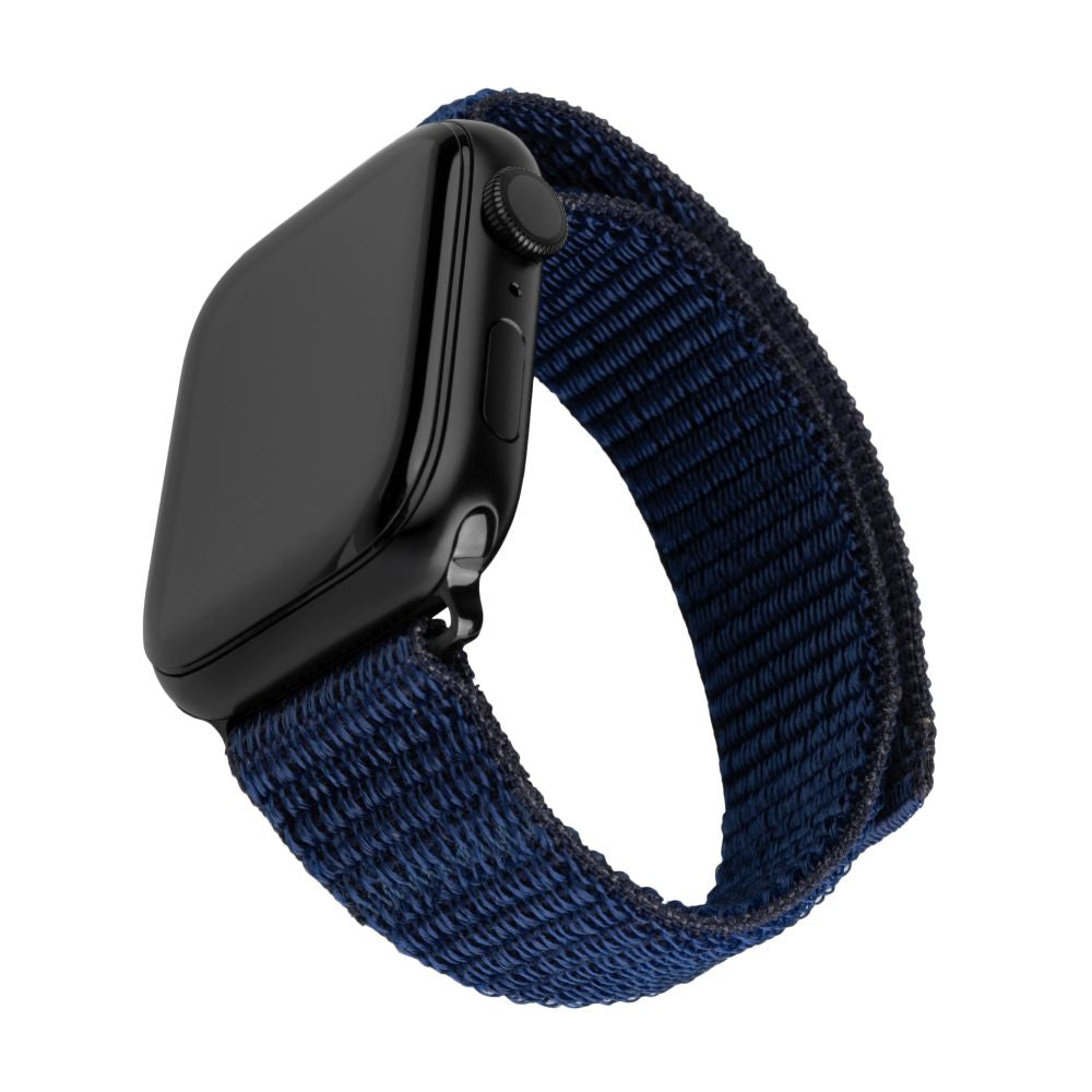 FIXED Bracelet en Nylon pour Apple Watch 42/44/45/46 mm - Bleu Foncé