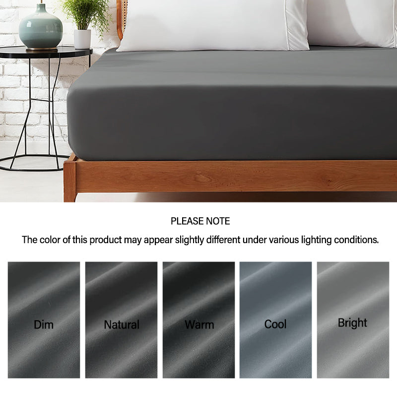 LeBonsoir Drap-housse 160 x 200 cm, hauteur de poche 30 cm, 100 % coton, bords élastiques anti-effilochage - Gris foncé
