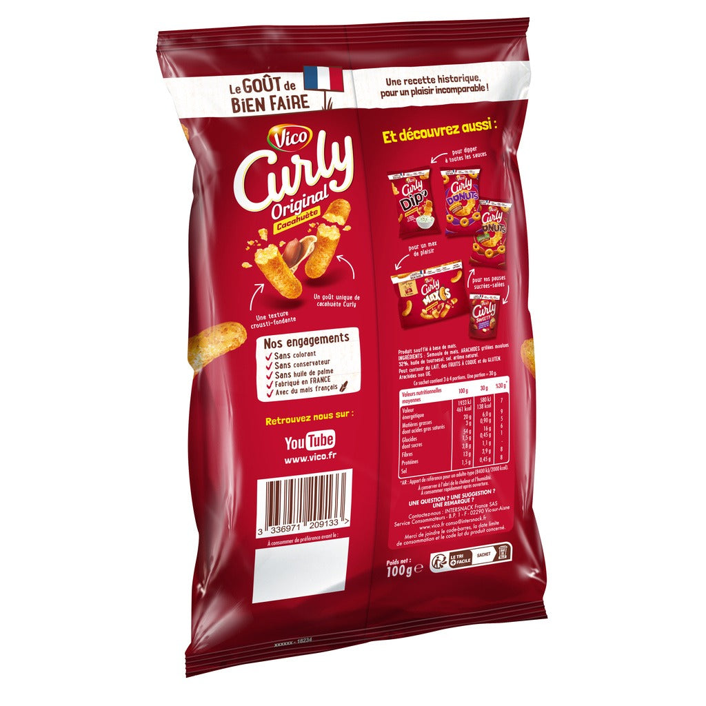 Vico Snack soufflé aux cacahuètes original bouclé, 100 g