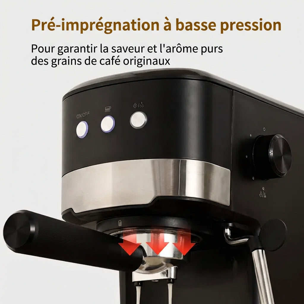 ochama Machine À Espresso Semi‑Automatique À Pression, Extraction Espresso 15Bar, Puissant Mousseur À Lait Vapeur, Fonction Réchauffage Des Tasses, Réservoir D’eau Grande Capacité 1,2L