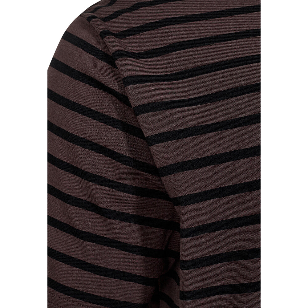 Resteröds T-shirt en bambou à rayures marron et noires, taille L