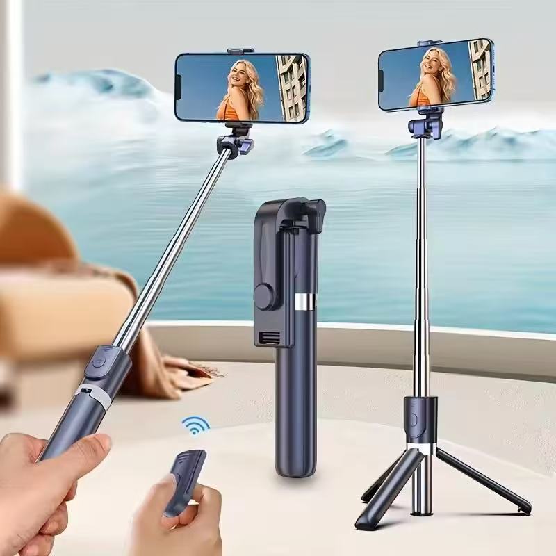 Perche à Selfie Bluetooth Verbex New K50 Noire avec Double Éclairage, Support Téléphone Extensible 1,9m, Trépied pour Streaming en Direct et Photographie