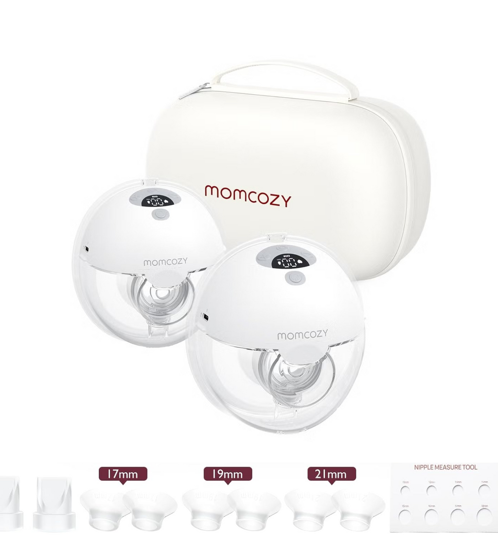 Momcozy M5 Tire-lait électrique portable mains libres, Téterelle à double étanchéité, 3 modes, 9 niveaux d’aspiration, Gris, Lot de 2, Cadeaux pour maman