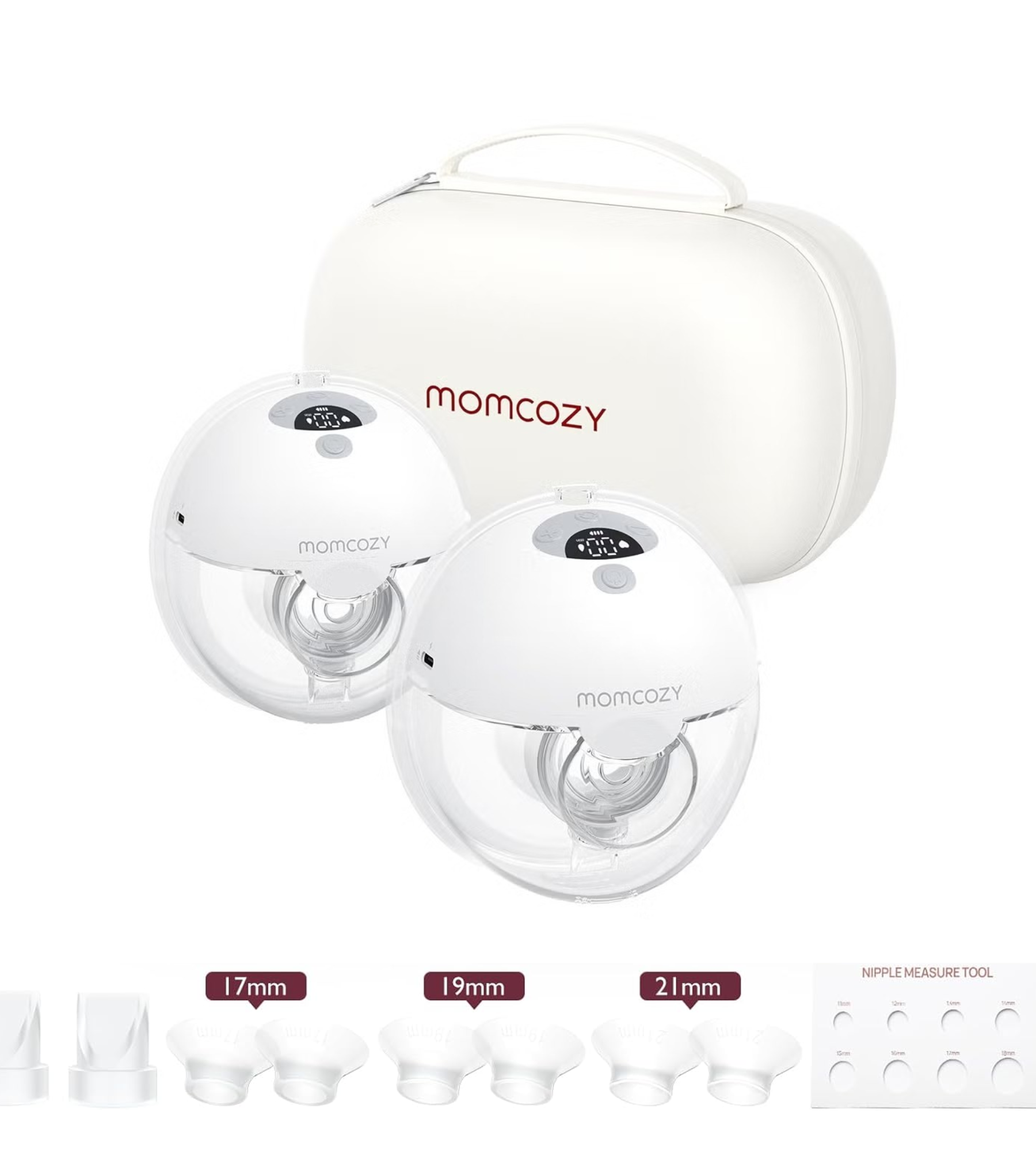 Momcozy M5 Tire-lait électrique portable mains libres, Téterelle à double étanchéité, 3 modes, 9 niveaux d’aspiration, Gris, Lot de 2, Cadeaux pour maman