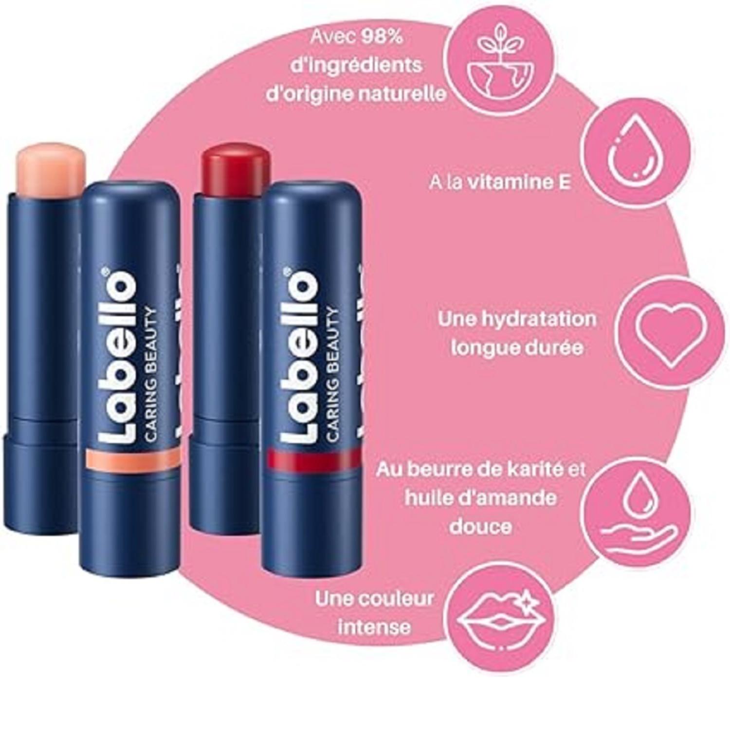 Labello Lèvres Stick Baume à Lèvres Caring Beauty Rouge FPS30