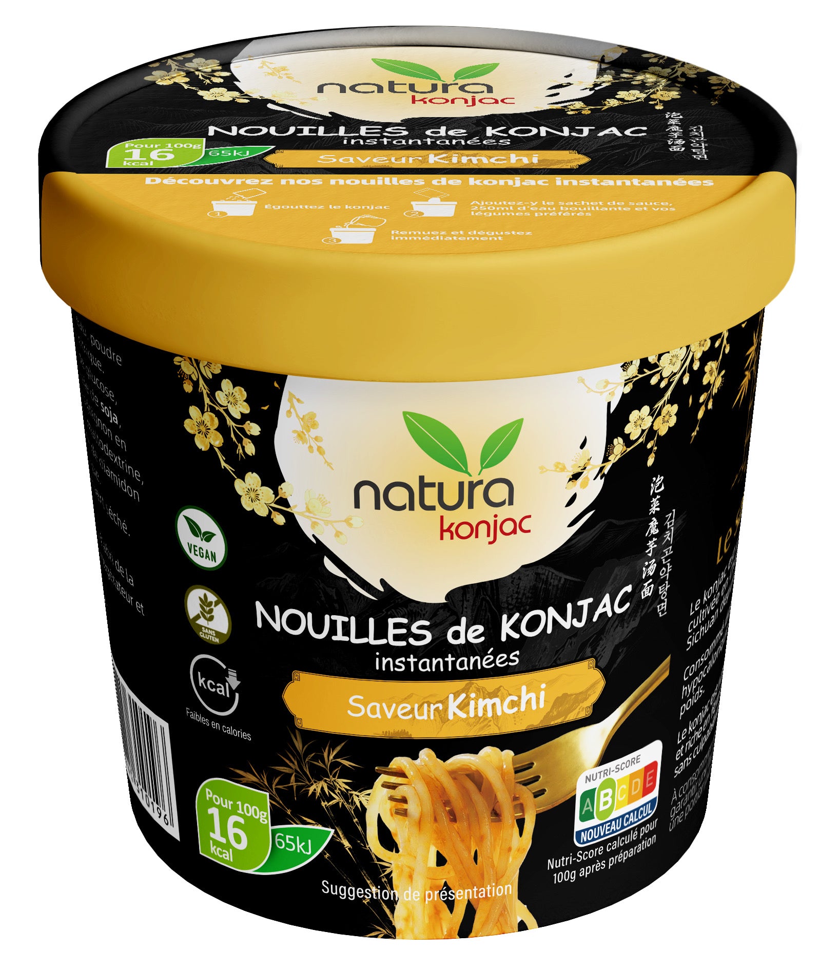 Natura Konjac Nouilles de konjac instantanées saveur kimchi - 162 g