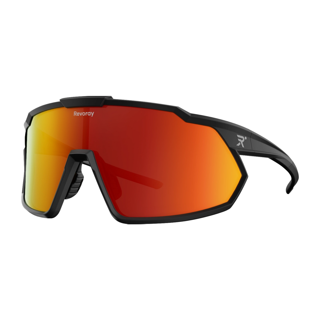 Revoray Y1 Lunettes de soleil de cyclisme avec verres polarisés TAC haute définition, monture TR90 ultra-légère 33g, protection UV 400, revêtement hydrophobe et oléophobe - Orange