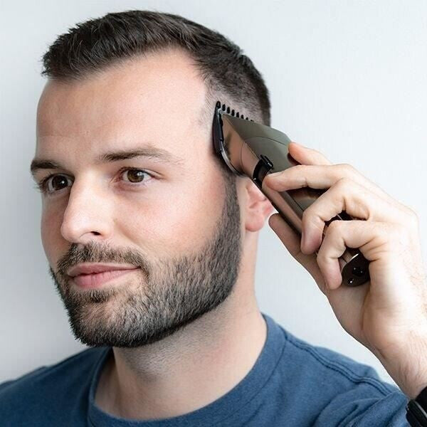 JEAN LOUIS DAVID - Pro Hair Clipper - Tondeuse à cheveux - 20 hauteurs de coupe - Batterie Lithium-Ion - Autonomie de 2 heures - Gris