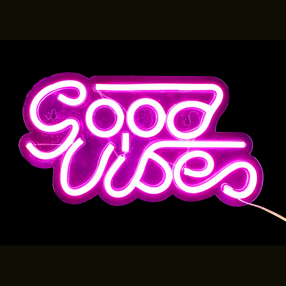 HOME DECO FACTORY Lampe LED USB effet néon "Good Vibes" M8