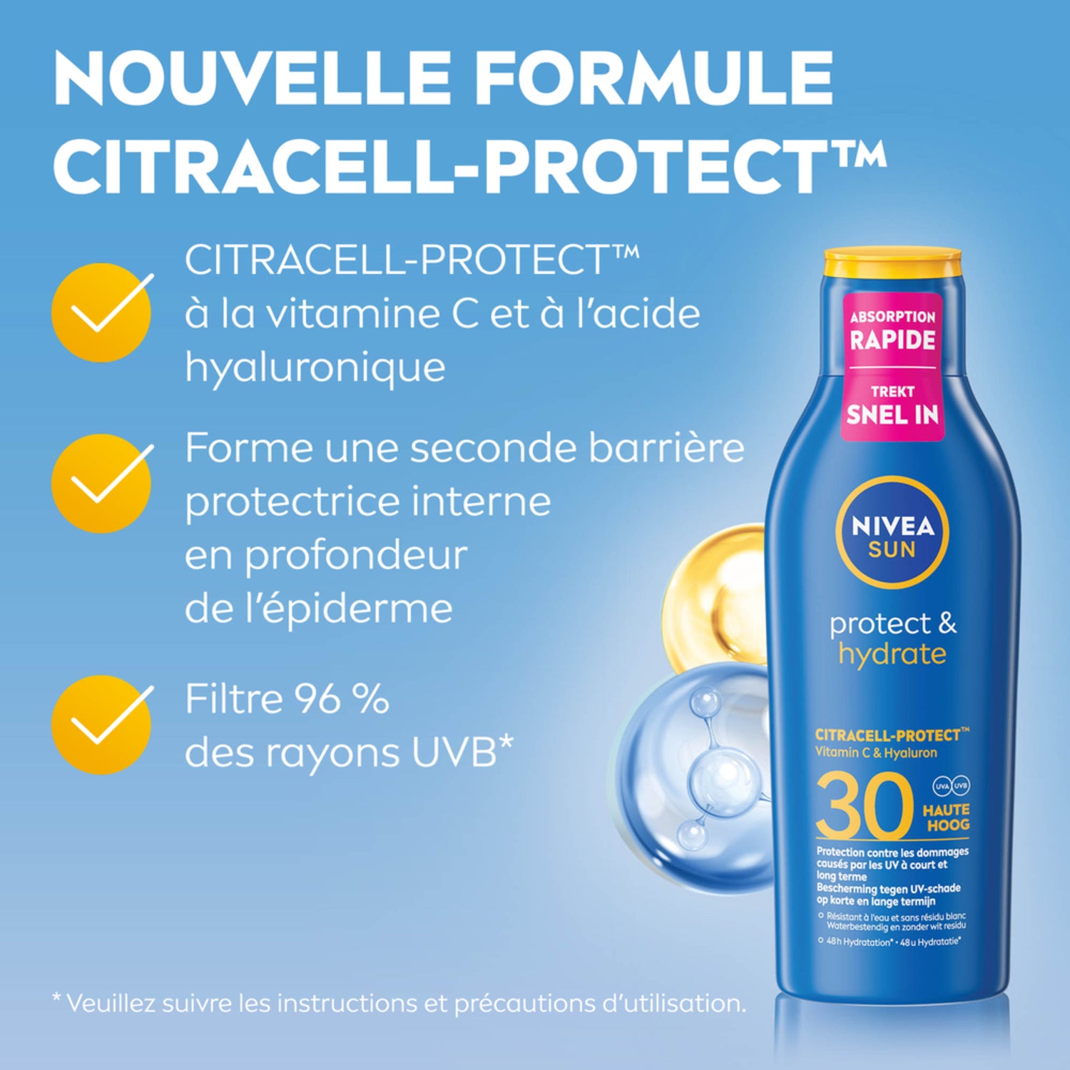 NIVEA SUN Lait solaire Protect & Hydrate SPF 30 - 200 ml