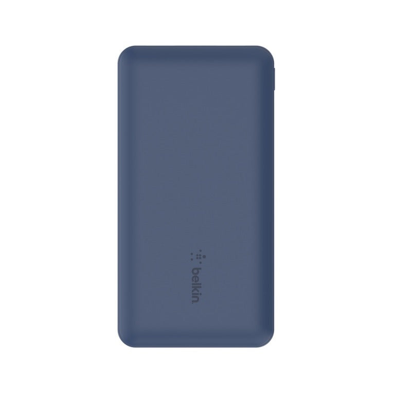 Belkin Batterie Externe BOOST CHARGE™ 10 000 mAh avec USB-C 15W, Double Port USB-A, Câble USB-A vers USB-C 15 cm, Bleu