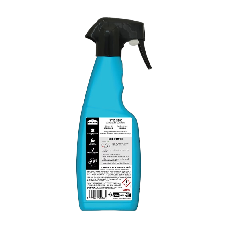 VINCKEL Nettoyant vitres et inox sans traces dégraissant 500 ml