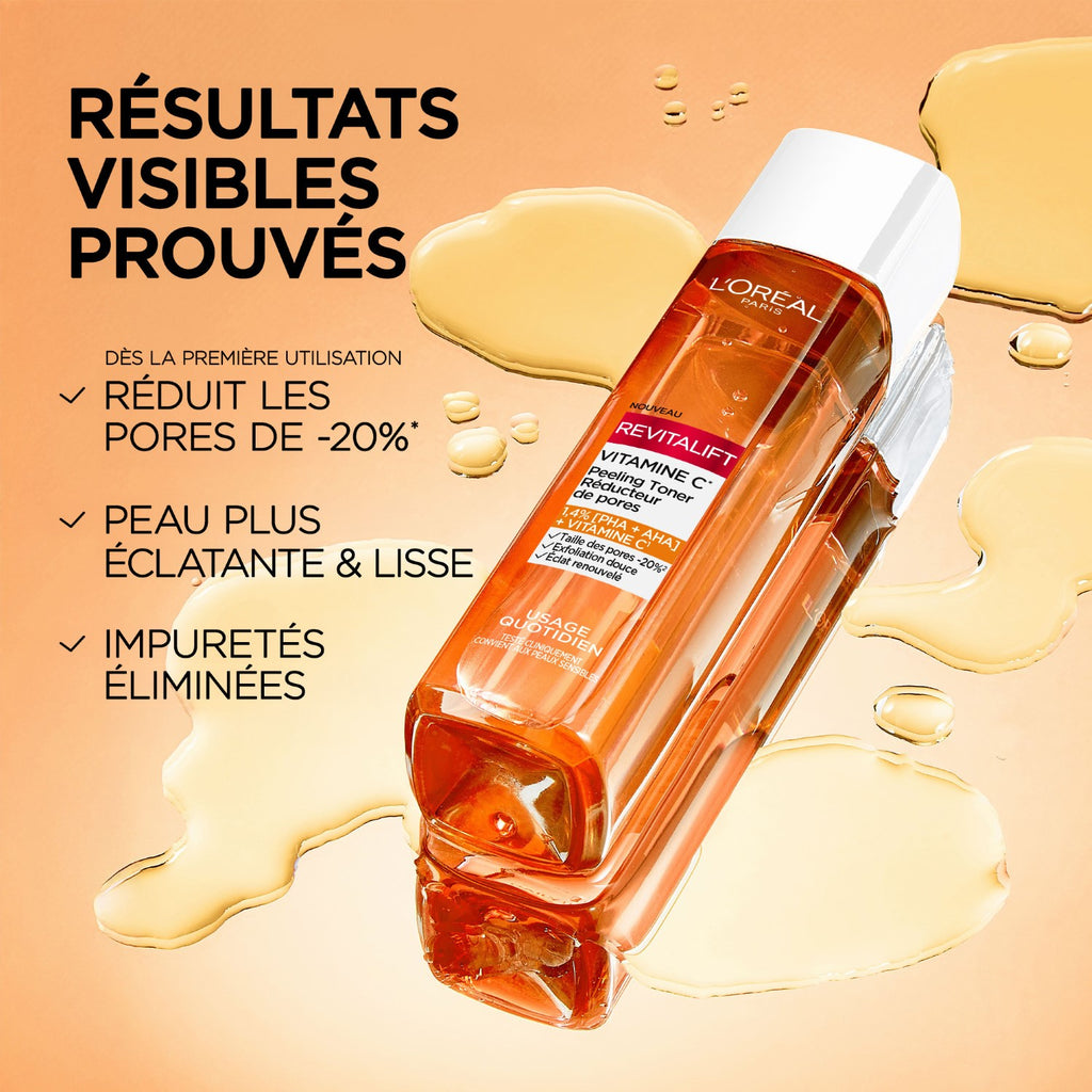 L'Oréal Paris Bright Reveal Tonique peeling réducteur de pores Vitamine C 180 ml