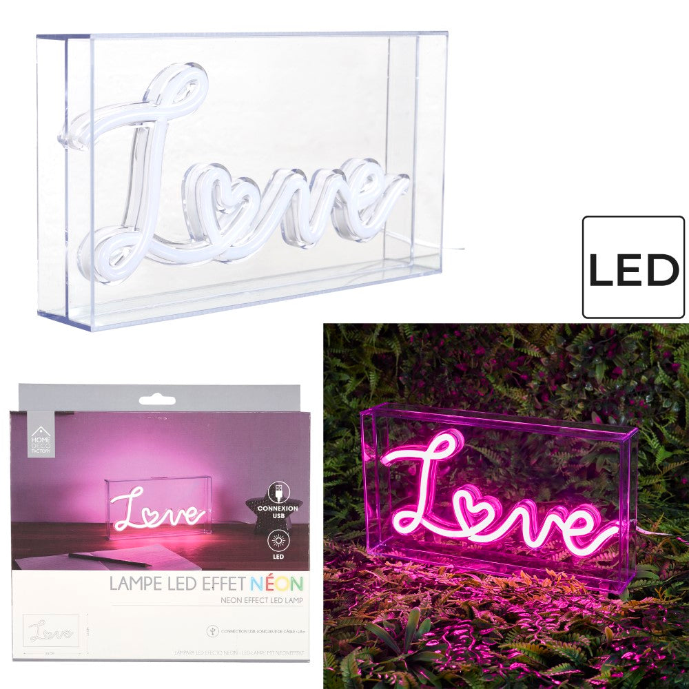 HOME DECO FACTORY Lampe LED en acrylique LOVE