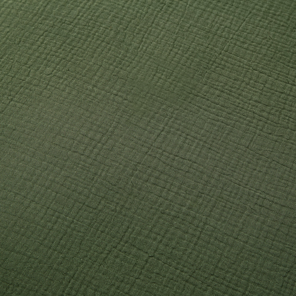 Ensemble housse de couette et taies d'oreiller en double gaze de coton, vert foncé, 140 x 200 cm + 65 x 65 cm x 1