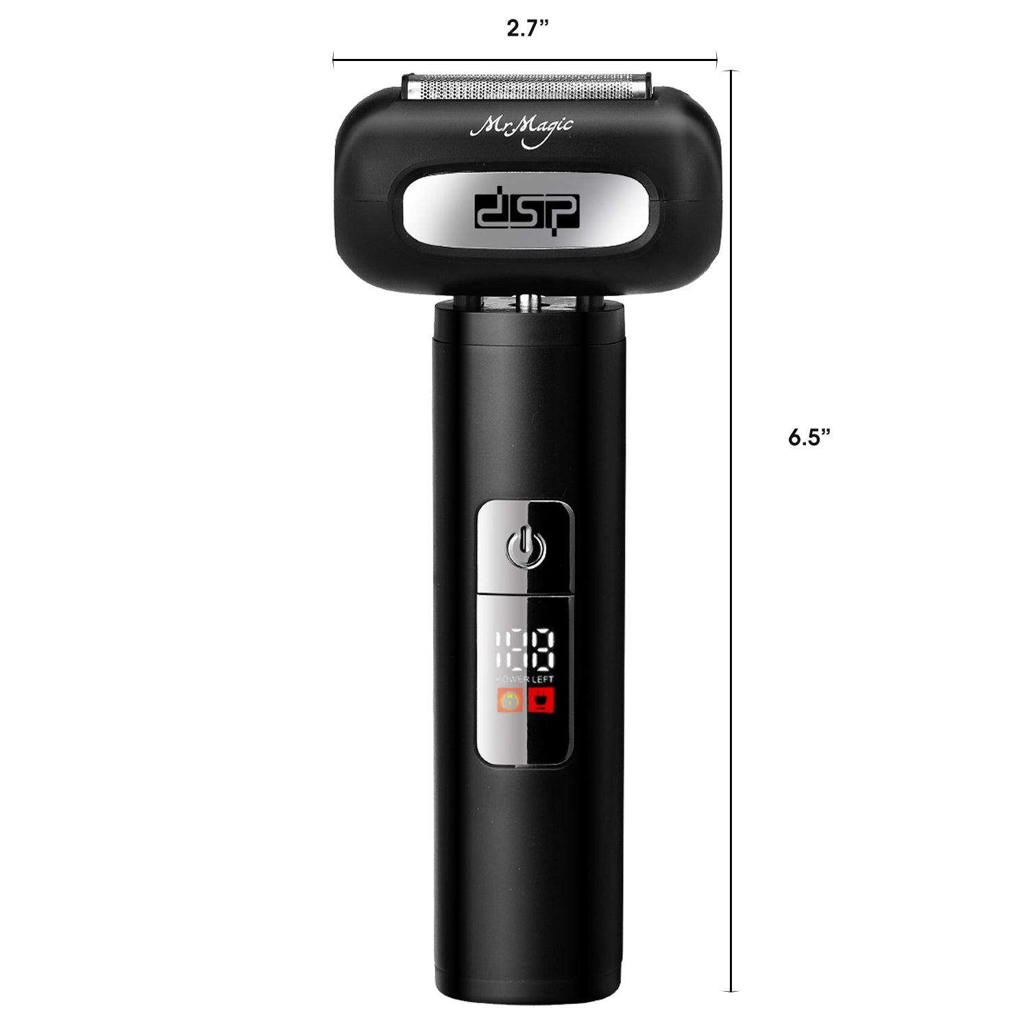 DSP Rasoir électrique à lame fine 2-en-1 McMagic pour hommes, 2 lames en acier inoxydable, 3 vitesses réglables, écran LED, étanchéité IPX6, rechargeable par USB (Noir)