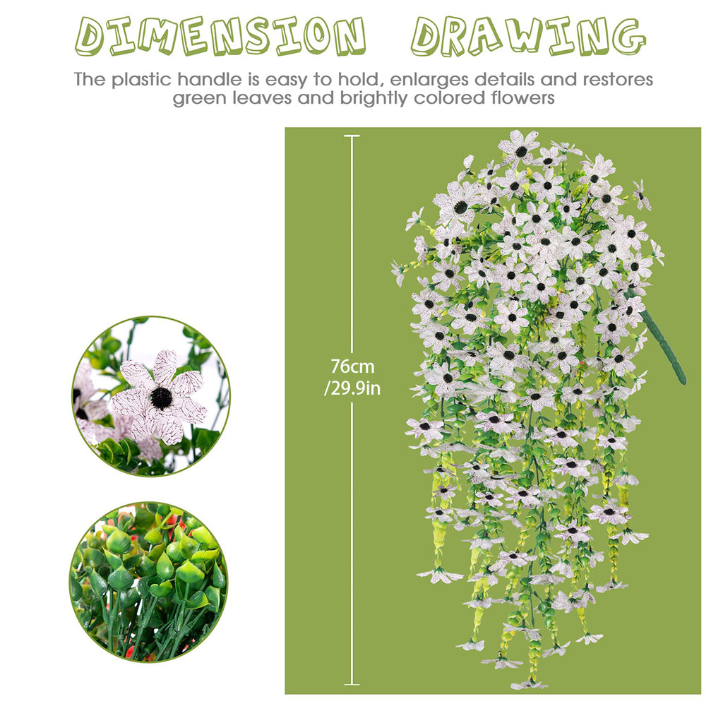 4 Pièces 28,7 in / 72,8 cm Fleurs Artificielles Suspendues pour Extérieur Décoration de Faux Plantes