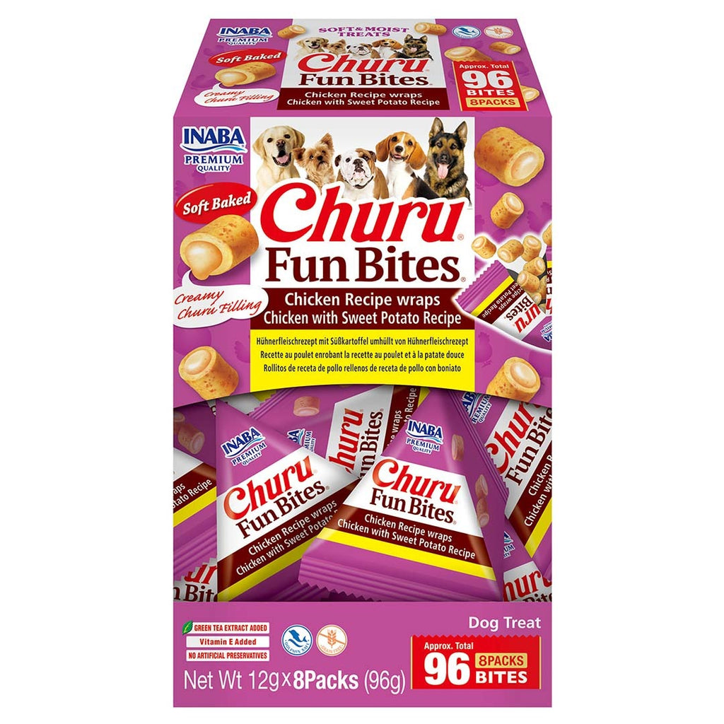 INABA Fun Bites Friandises pour chien - Roulés poulet et patate douce