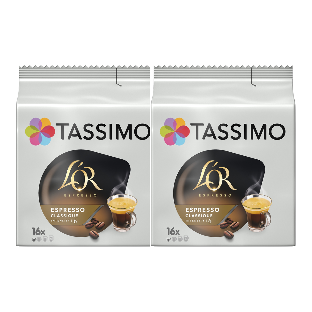 L'OR Tassimo Capsules de Café Espresso Classique x16 (Lot de 2)
