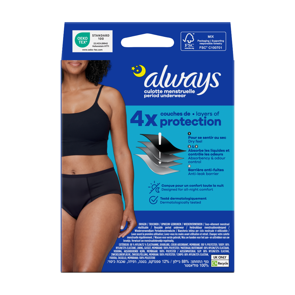 Always - Culotte Menstruelle Taille Haute - S - 38-40 - 1 Unité