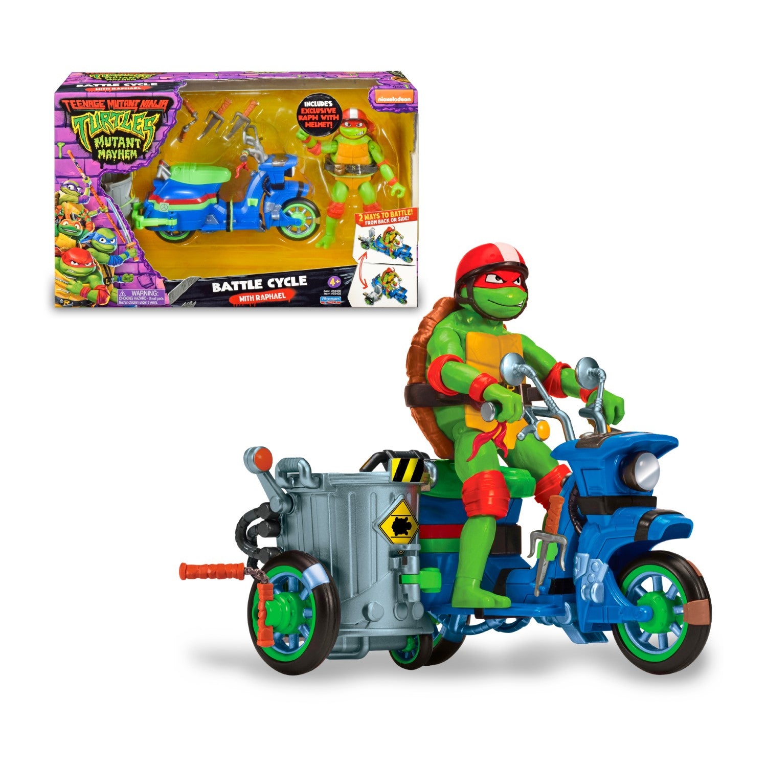 TORTUES NINJA Les Tortues Ninja, Véhicule avec Figurine exclusive de 12 cm, avec fonction combat, Raphael, Jouet pour enfants dès 4 ans, TU8032