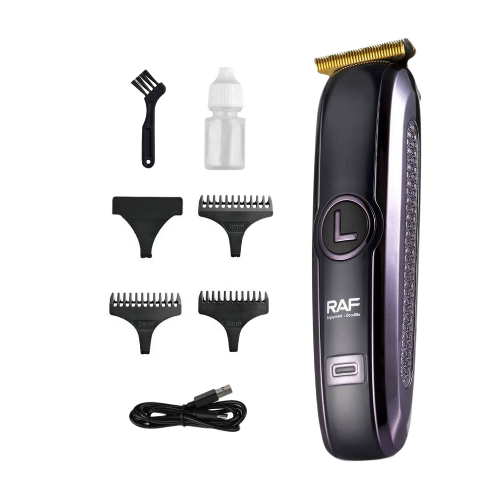 RAF Tondeuse à cheveux professionnelle sans fil 5 W pour hommes Tondeuse de finition à lame en T Kit de toilettage pour barbier et usage domestique