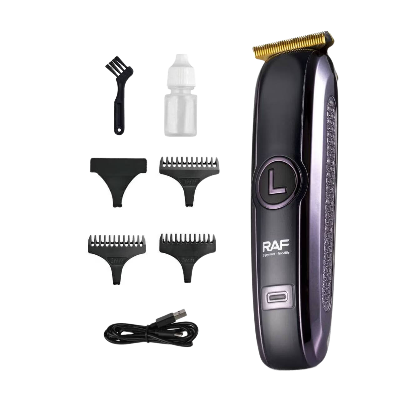 RAF Tondeuse à cheveux professionnelle sans fil 5 W pour hommes Tondeuse de finition à lame en T Kit de toilettage pour barbier et usage domestique