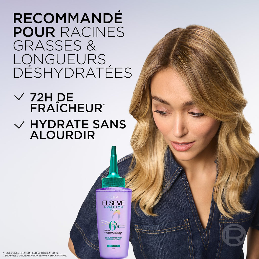 L'Oréal Paris Elseve Hyaluron Pure Shampoo Purifiant 72H 250 ml + Sérum Exfoliant Purifiant 102 ml