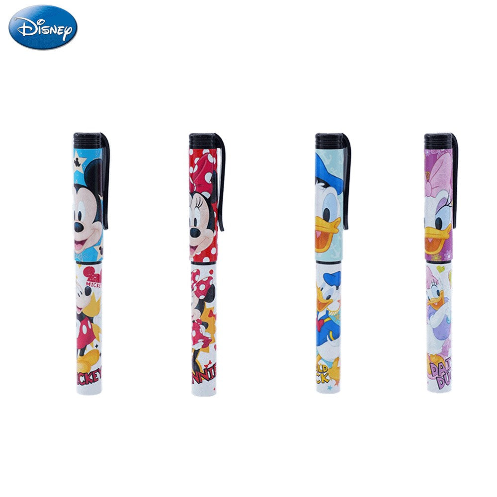 Disney Lot de 4 stylos à bille Mickey Mouse, Donald Duck, Minnie et Daisy sous licence officielle, Motifs de dessin animé mignons, Colorés et fluides, Cadeau de papeterie