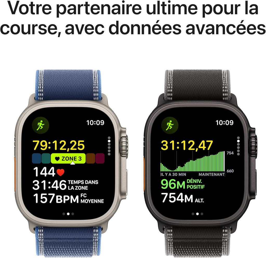 Apple Watch Ultra 3 GPS + Cellular 49 mm avec boîtier en titane naturel avec boucle Alpine bleu clair - Large