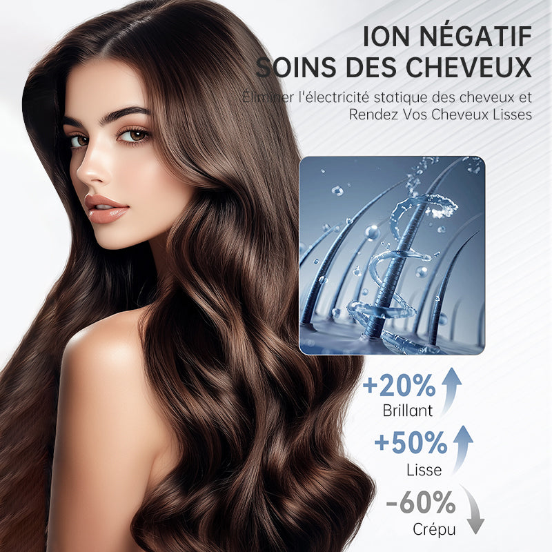 CONFU Sèche-cheveux à haute vitesse 3127 Violet, 2W RPM puissance 1800 W, Haute concentration d'ions négatifs, 2 embouts, Séchage rapide